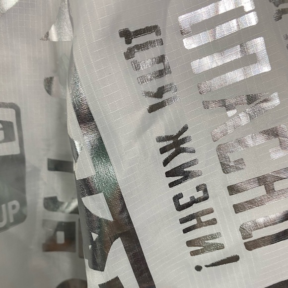 NWOT FOREVER21 Metallic Silver/White Anorak Casual Jacket Size S - Picture 7 of 8